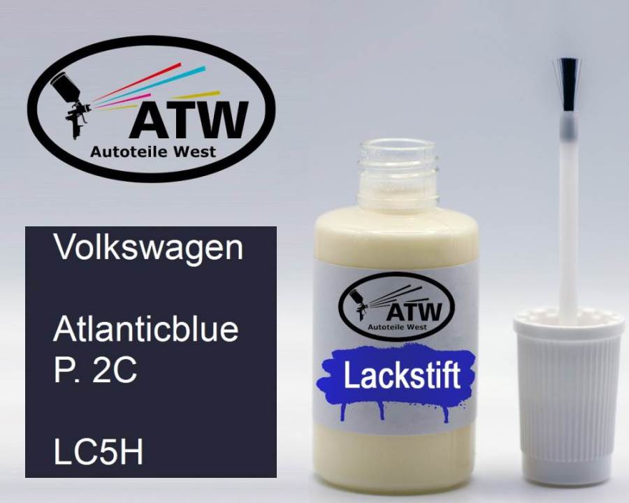 Volkswagen, Atlanticblue P. 2C, LC5H: 20ml Lackstift, von ATW Autoteile West.